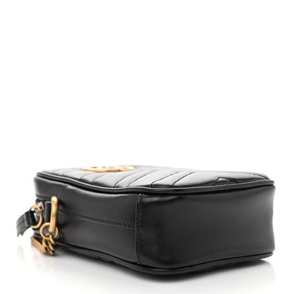 Gucci Calfskin Matelasse Mini GG Marmont Crossbody Bag Black 4 of 8