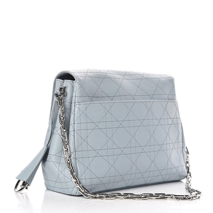 Christian Dior Calfskin Cannage Stitched Small Diorling Blue Porcelain 3 of 10