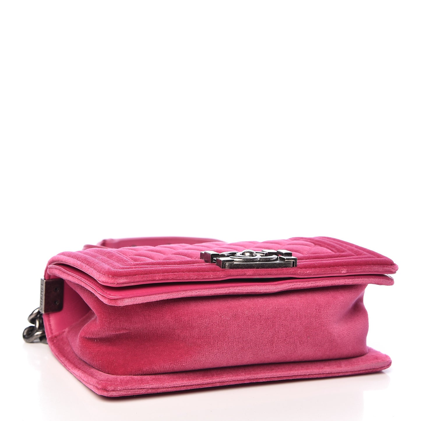 Velvet Quilted Small Boy Flap Pink