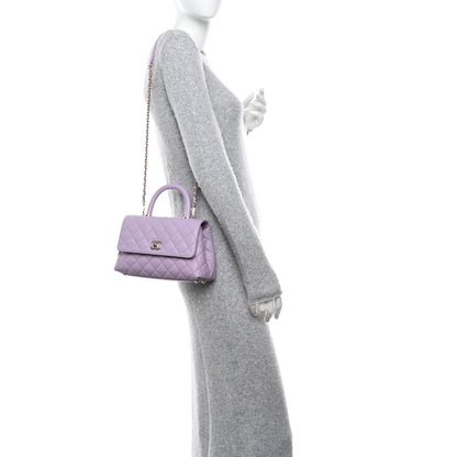 Chanel Caviar Quilted Mini Coco Handle Flap Light Purple 3 of 10