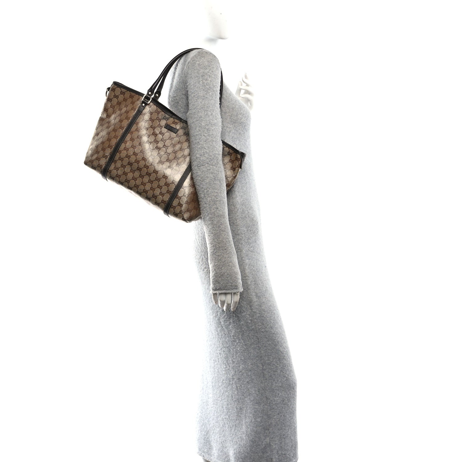 Gucci Crystal Monogram Medium Joy Tote Beige Ebony Testa Di Moro 2 of 12