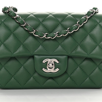 Chanel Lambskin Quilted Mini Rectangular Flap Green 8 of 13