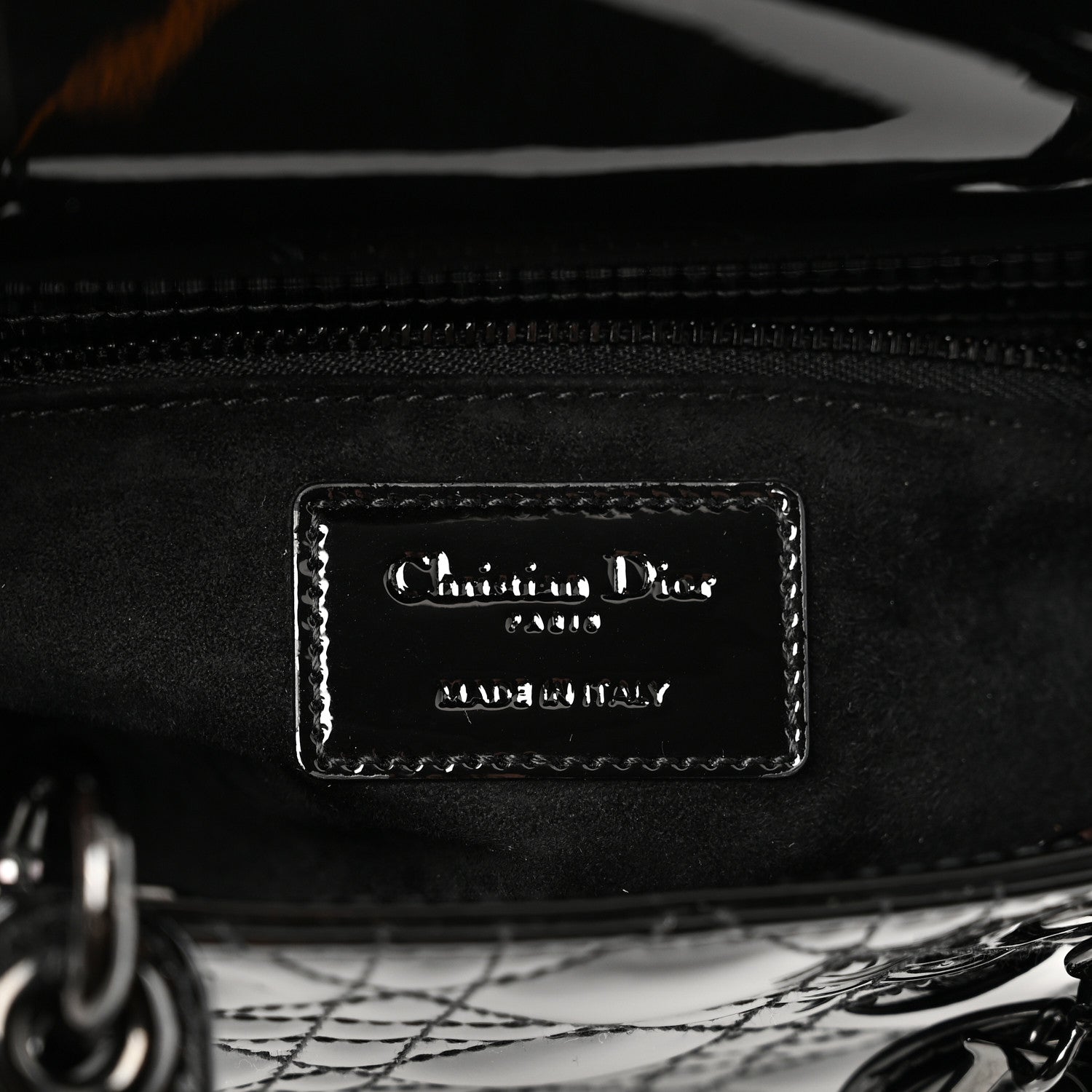 Christian Dior Ultraglossy Patent Cannage Small Lady Dior Black 6 of 10