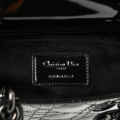 Christian Dior Ultraglossy Patent Cannage Small Lady Dior Black 6 of 10