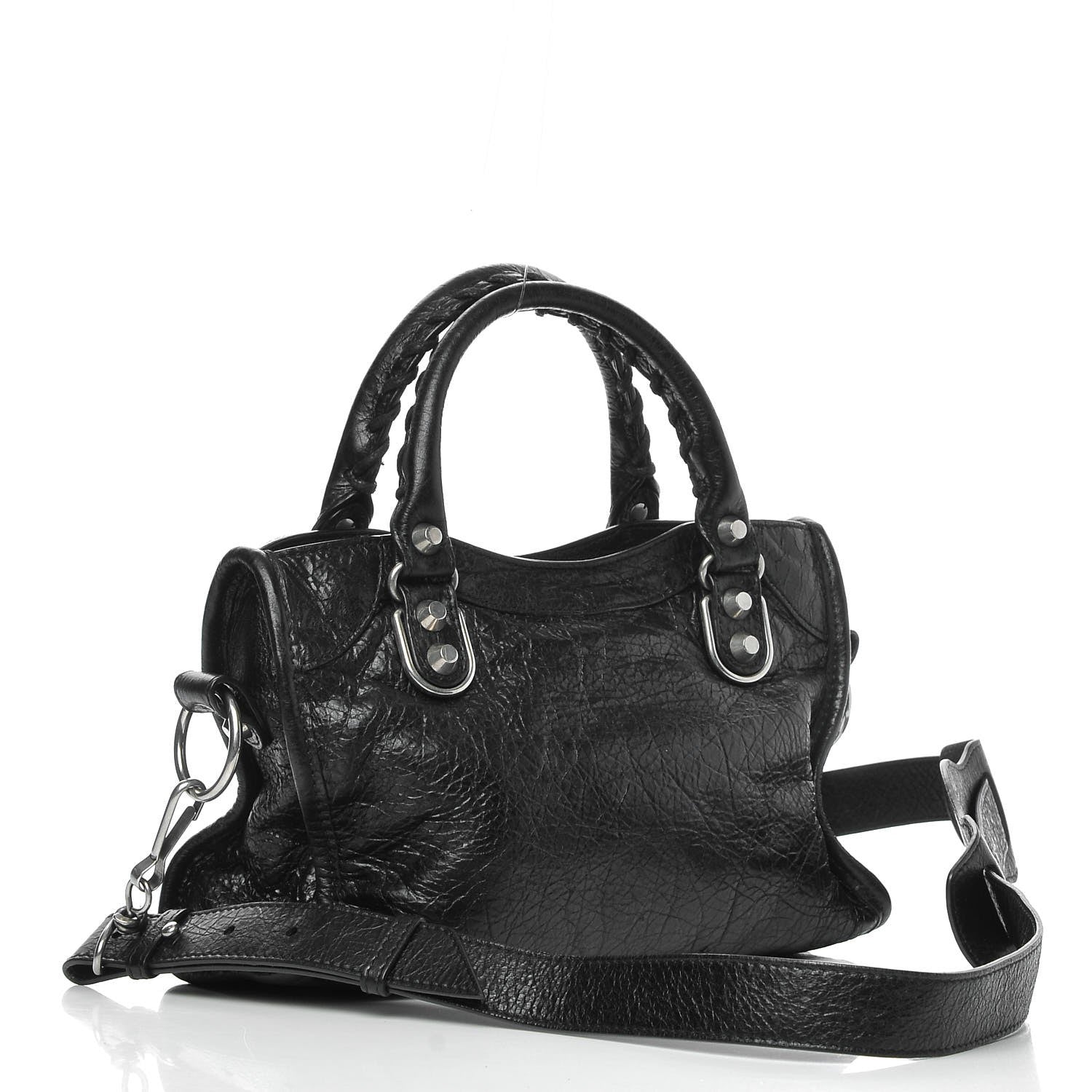 Balenciaga Agneau Silver Metallic Edge Hardware Mini City Black 3 of 12