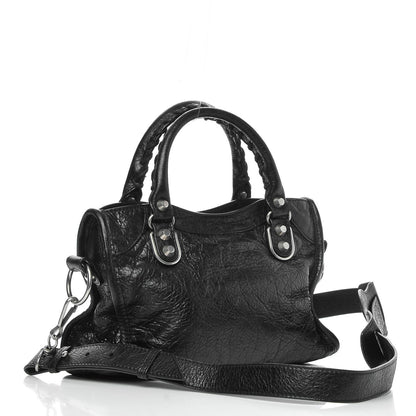 Balenciaga Agneau Silver Metallic Edge Hardware Mini City Black 3 of 12