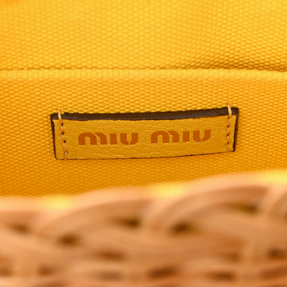 Miu Miu Goatskin Wicker Midollino Bag Yellow 6 of 10