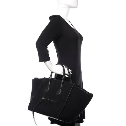 Celine Suede Medium Phantom Luggage Black 2 of 9