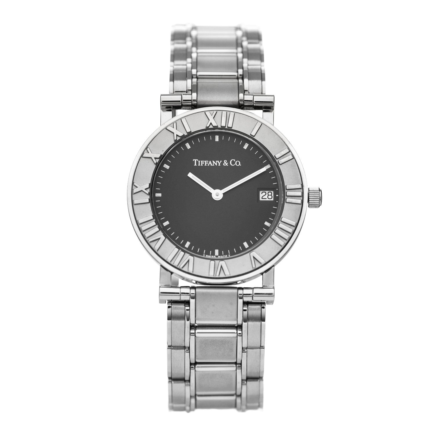 Tiffany Stainless Steel 33mm Atlas Quartz Watch Black 1 of 4