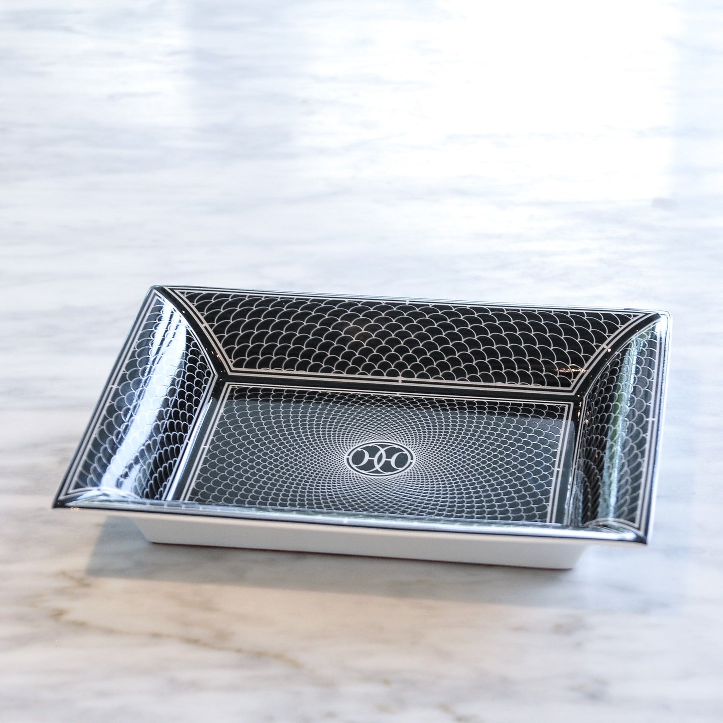 Porcelain H Deco Change Tray