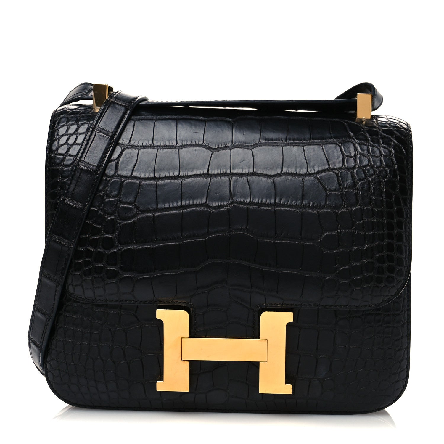 Hermes Matte Alligator Constance 24 Black 1 of 12