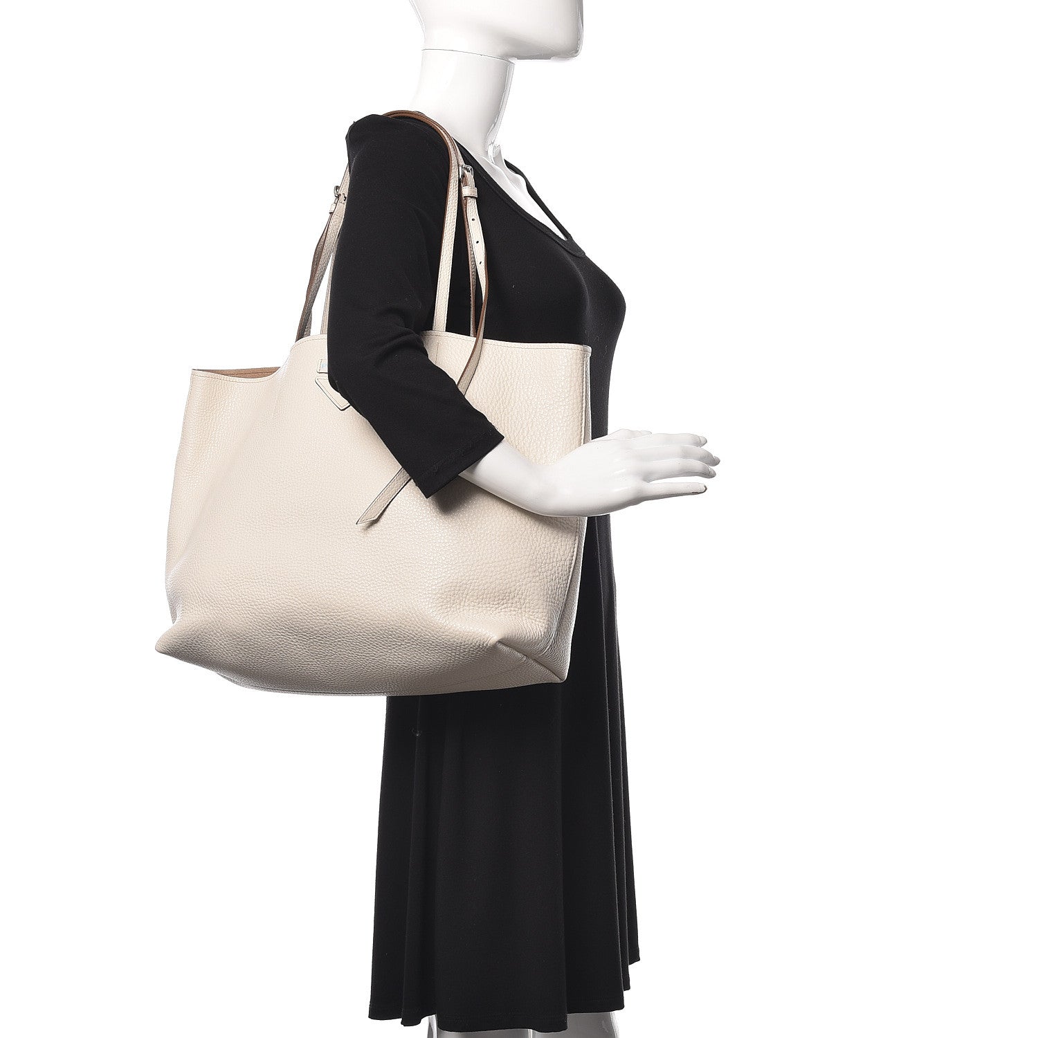 Prada Vitello Daino Shopping Tote Talco 2 of 13