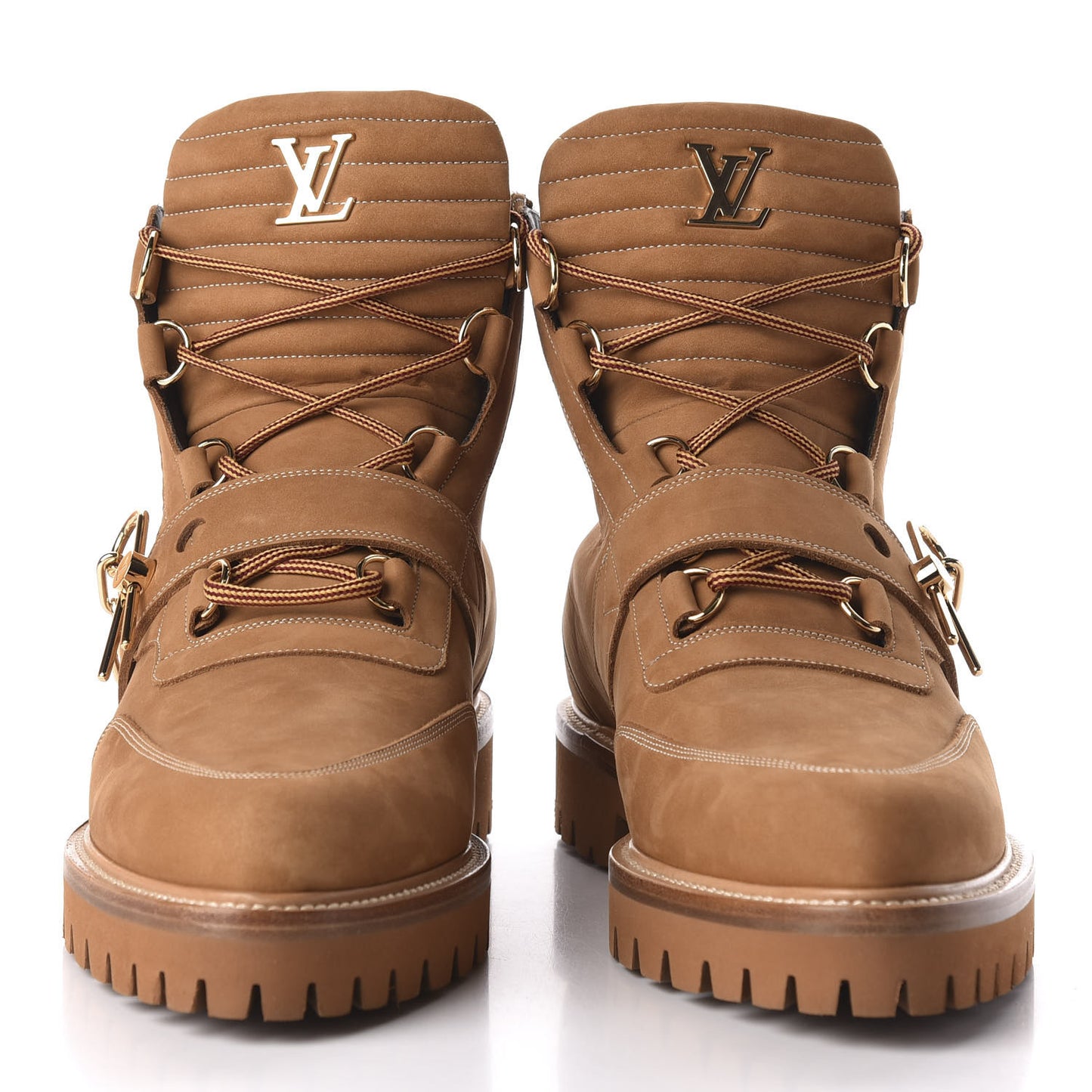 Suede Calfskin Monogram Mens Creeper Ankle Boots 9 Beige