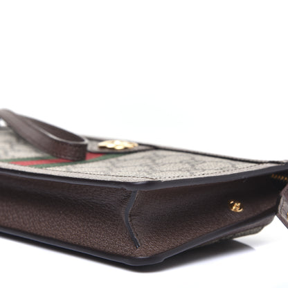 Gucci GG Supreme Monogram Web Ophidia Travel Wristlet Beige New Acero 7 of 10