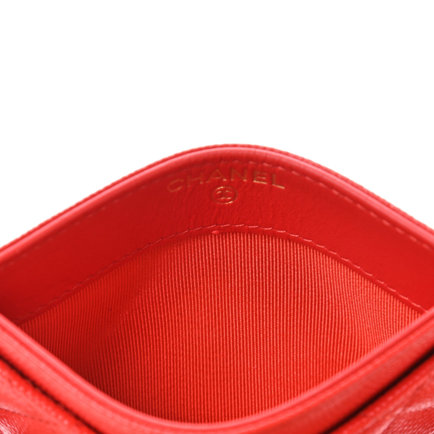Chanel Caviar Quilted Card Holder Red 4 of 4