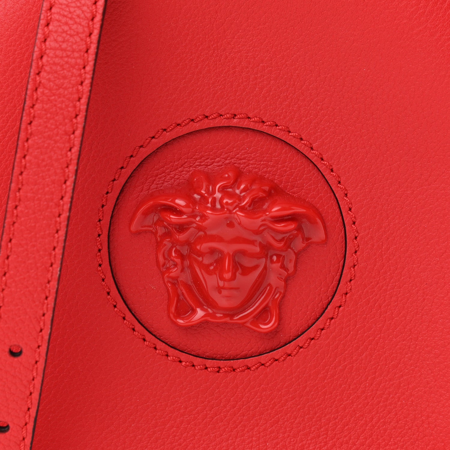 Versace Calfskin La Medusa Round Camera Bag Red 7 of 10