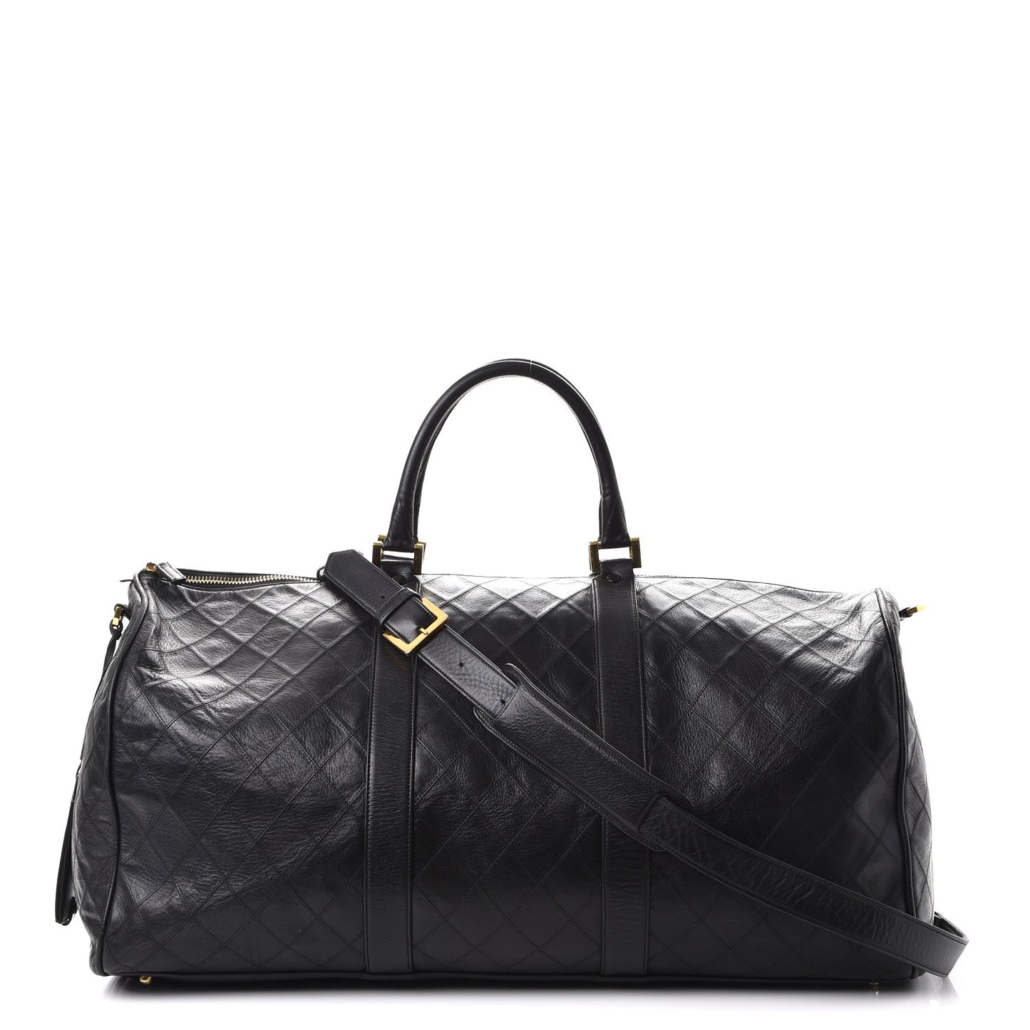 Calfskin Stitched Duffel Bag Black