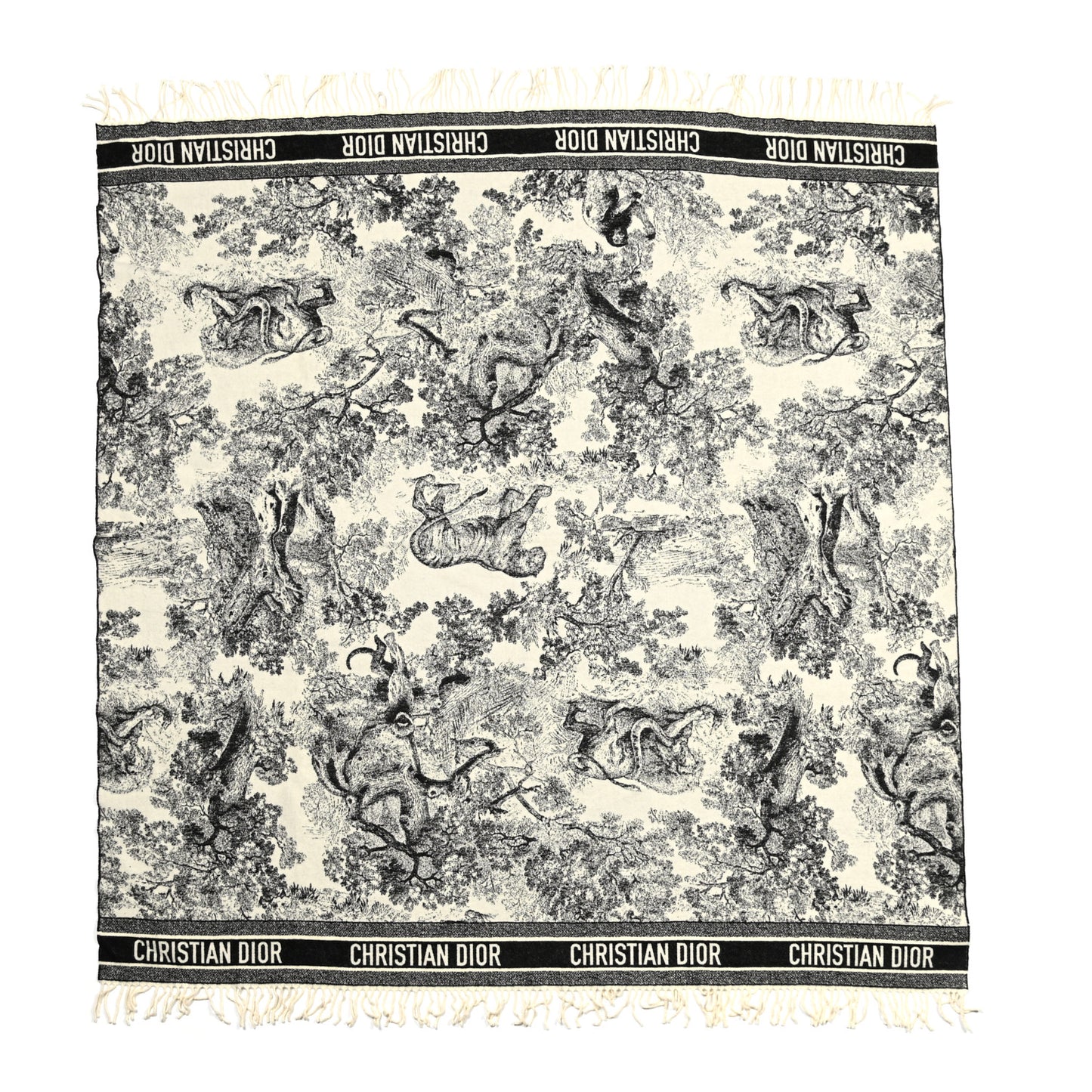 Wool Dioriviera Toile De Jouy Throw Black