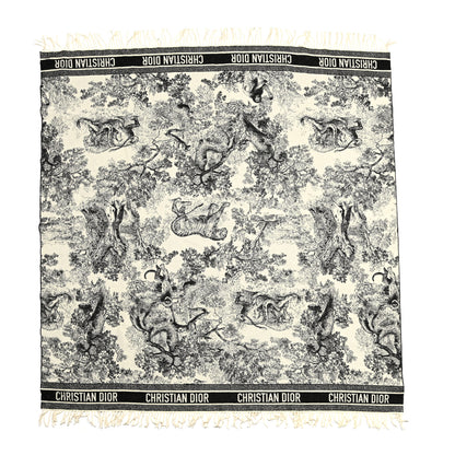 Christian Dior Wool Dioriviera Toile De Jouy Throw Black 1 of 3