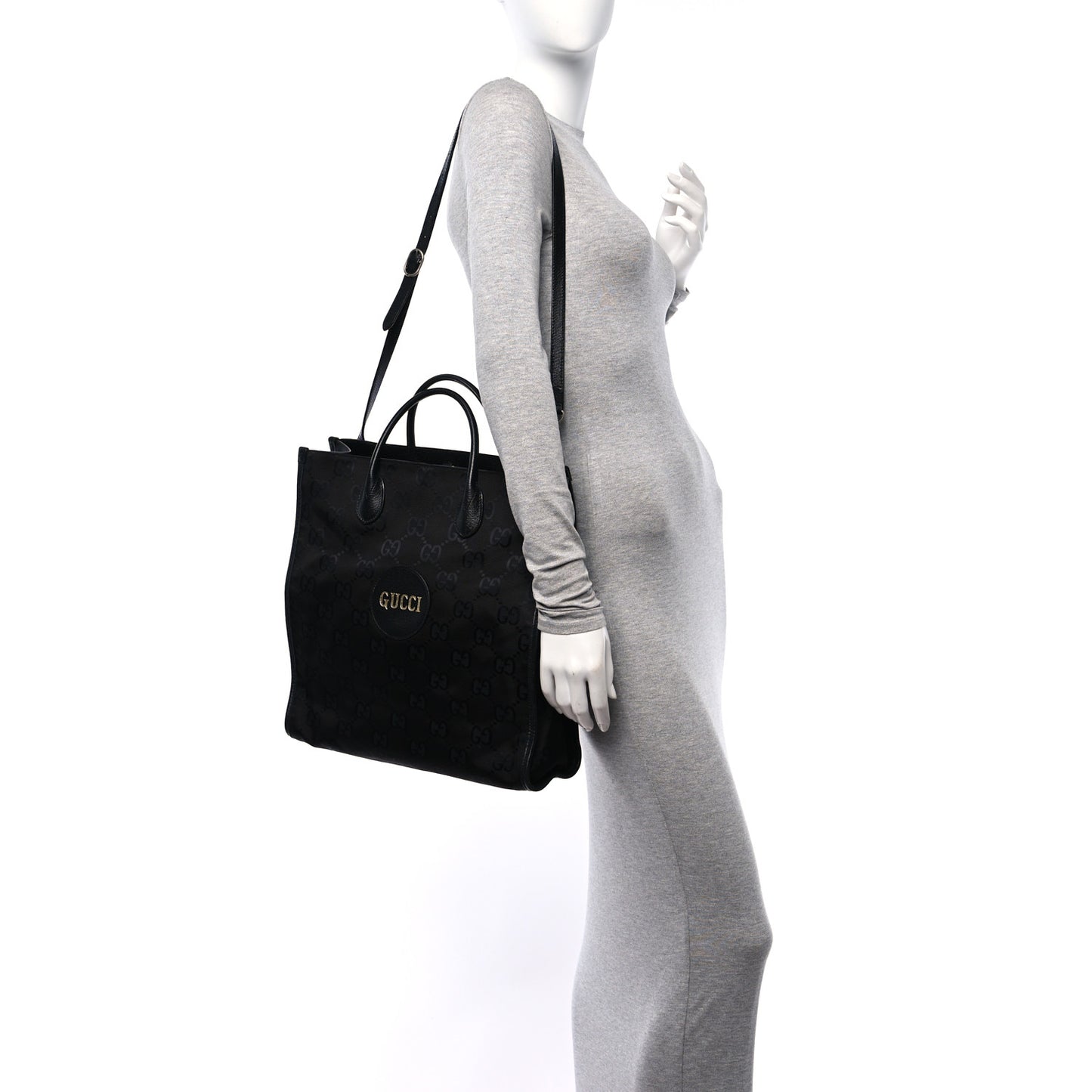 Econyl Nylon Monogram Off The Grid Long Tote Bag Black