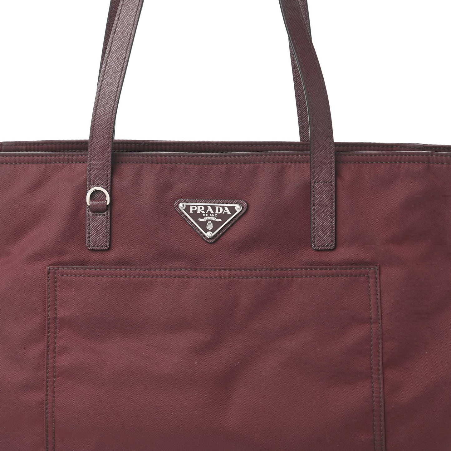 Tessuto Nylon Saffiano Tote Granato