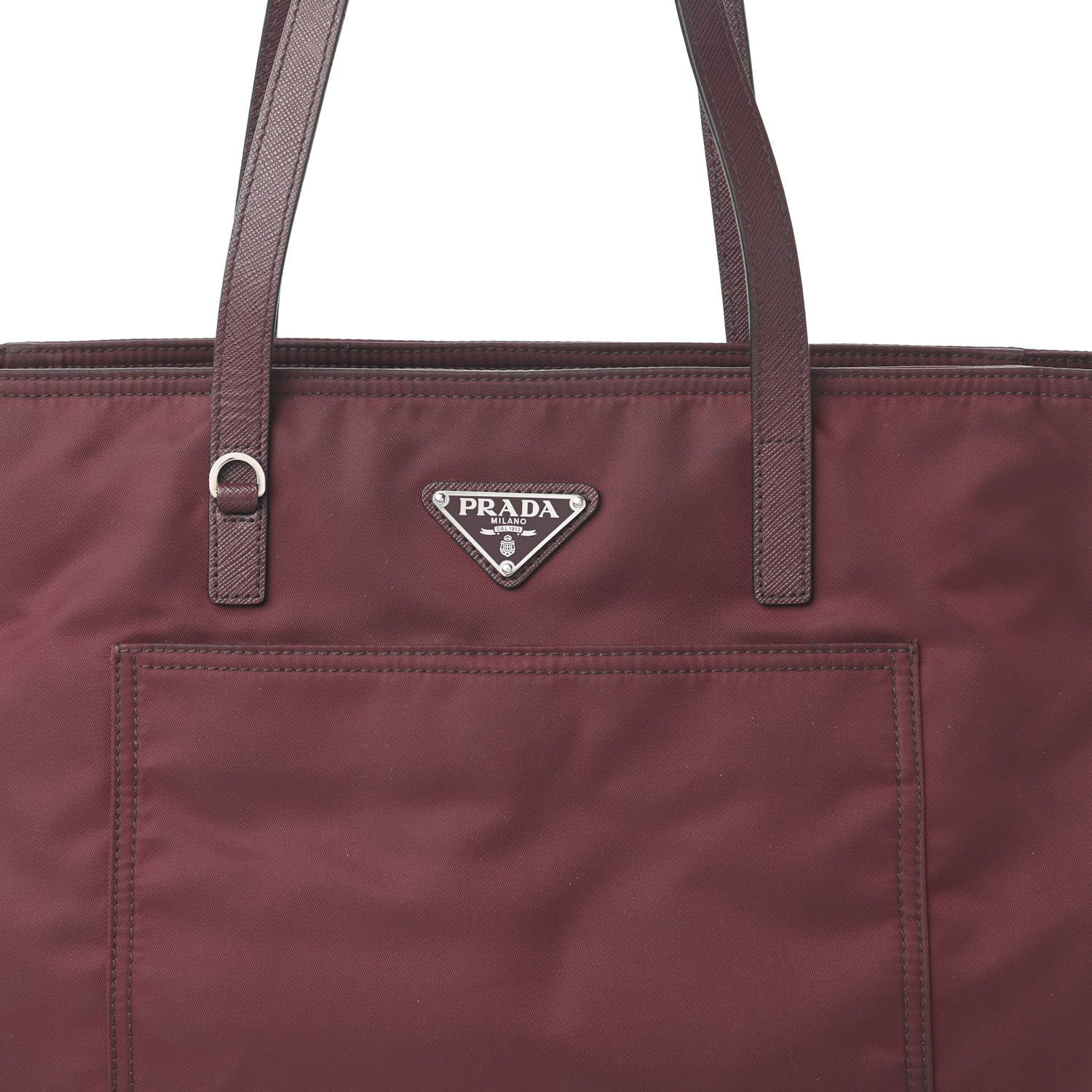 Prada Tessuto Nylon Saffiano Tote Granato 10 of 10