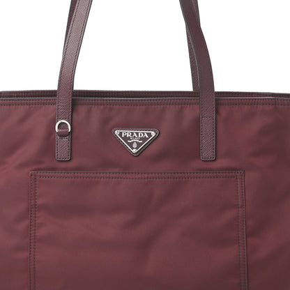 Prada Tessuto Nylon Saffiano Tote Granato 10 of 10