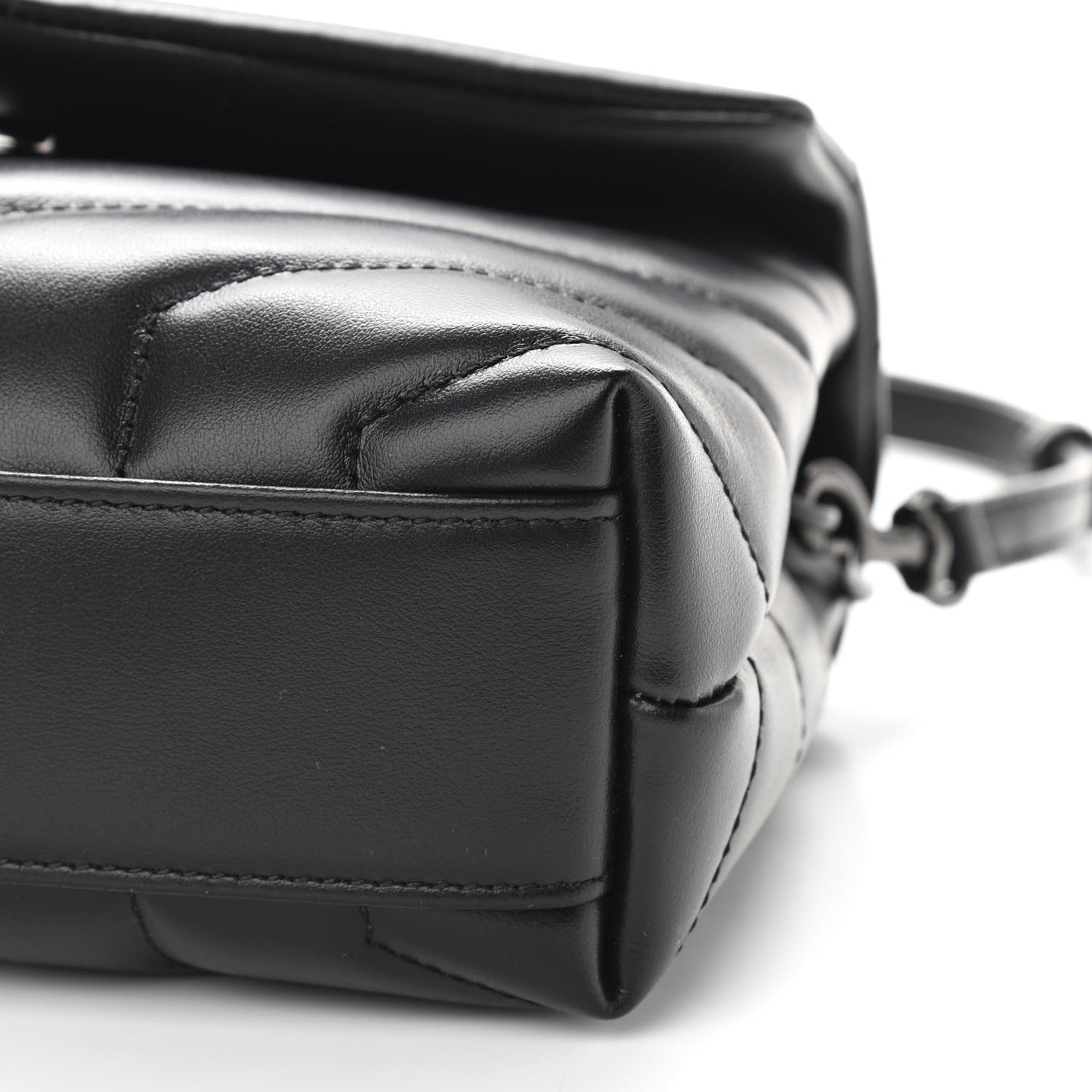Calfskin Y Quilted Monogram Toy Loulou Crossbody Bag Black