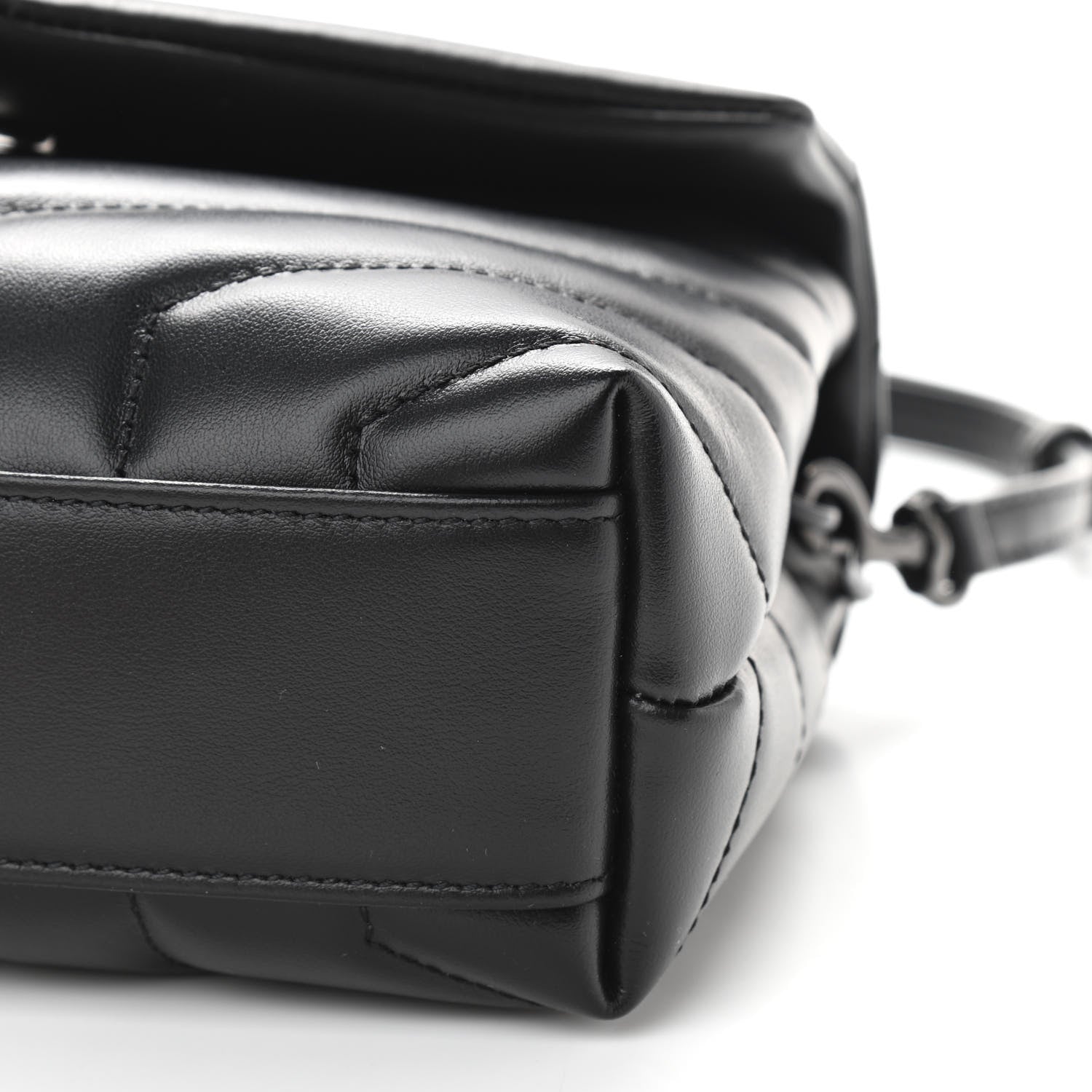 Saint Laurent Calfskin Y Quilted Monogram Toy Loulou Crossbody Bag Black 10 of 11