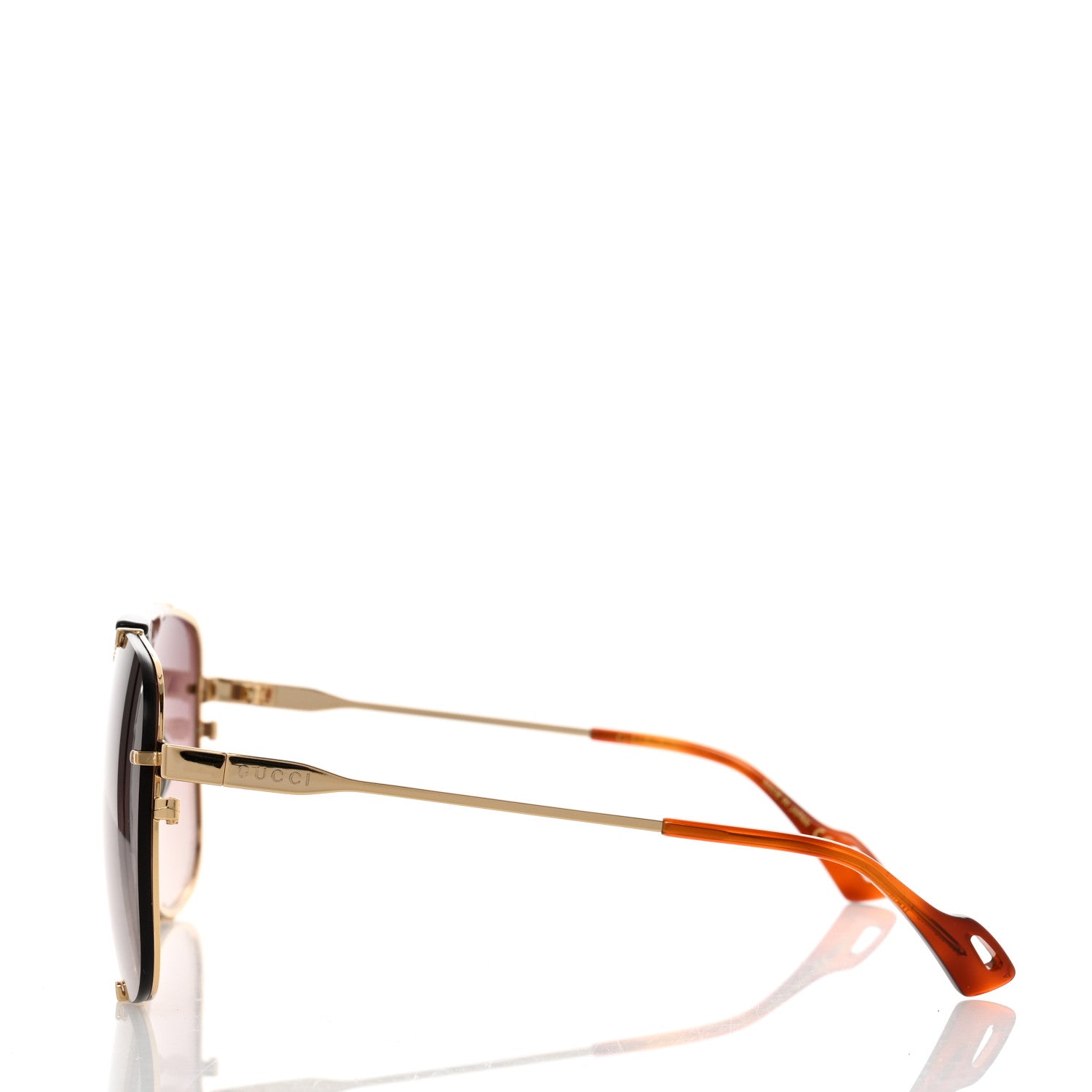 Gucci Metal Square Frame Sunglasses GG0739S Brown 3 of 7