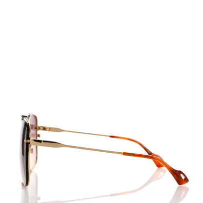 Gucci Metal Square Frame Sunglasses GG0739S Brown 3 of 7