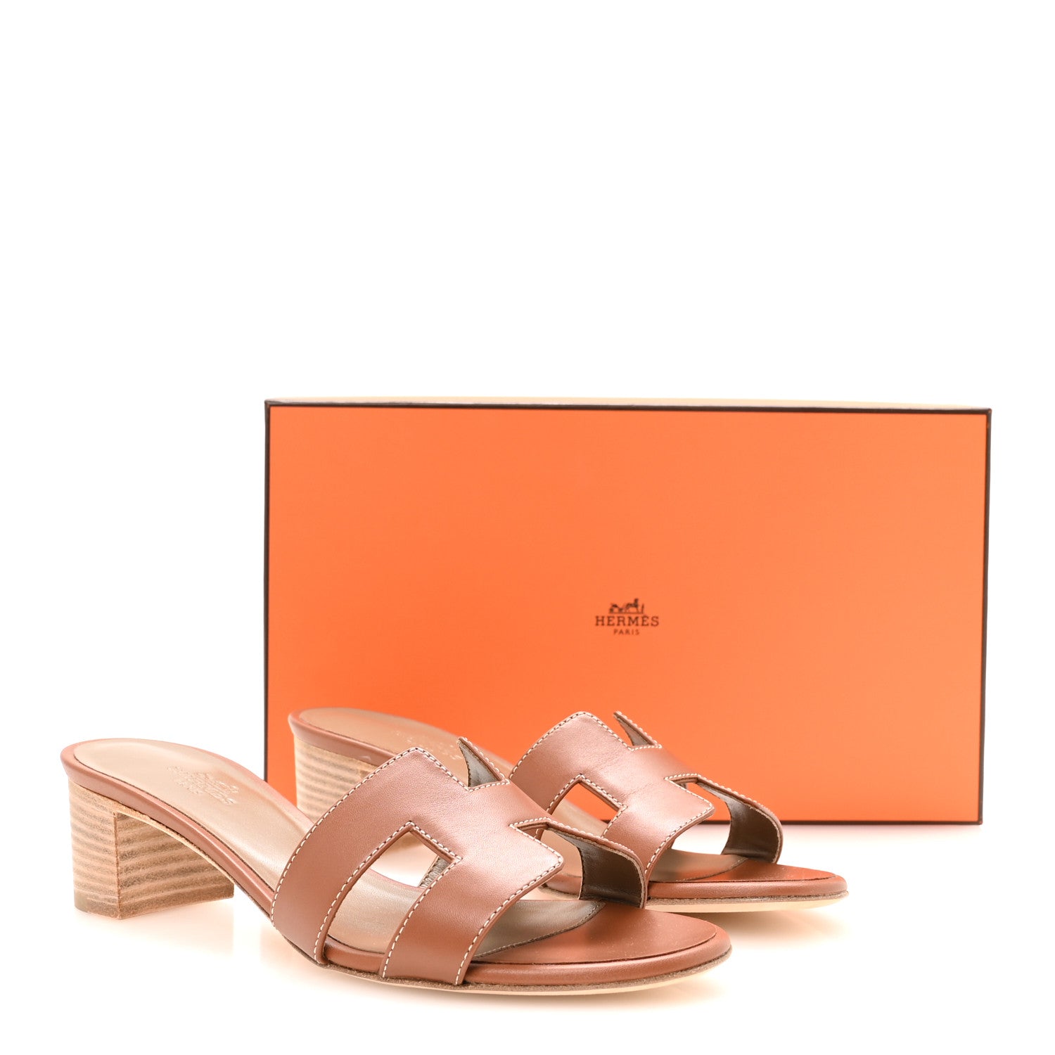 Hermes Calfskin Oasis Sandals 36.5 Gold 9 of 9