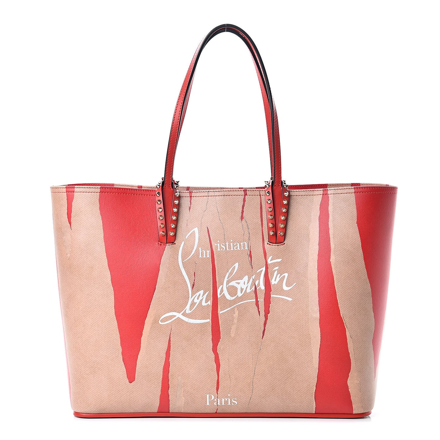 Calfskin Kraft Spikes East West Cabata Tote Kraft Red