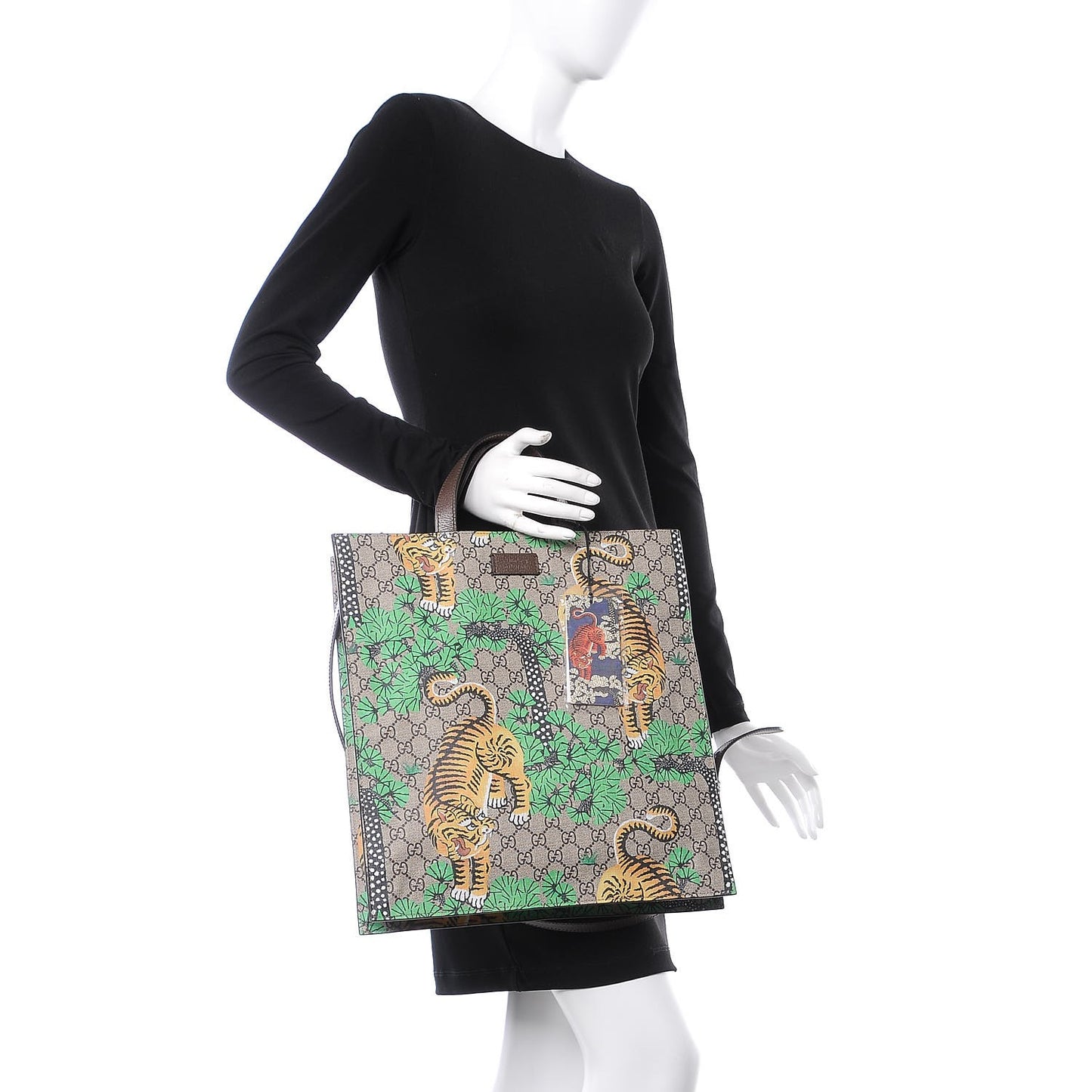 GG Supreme Monogram Bengal Vertical Tote Beige Yard