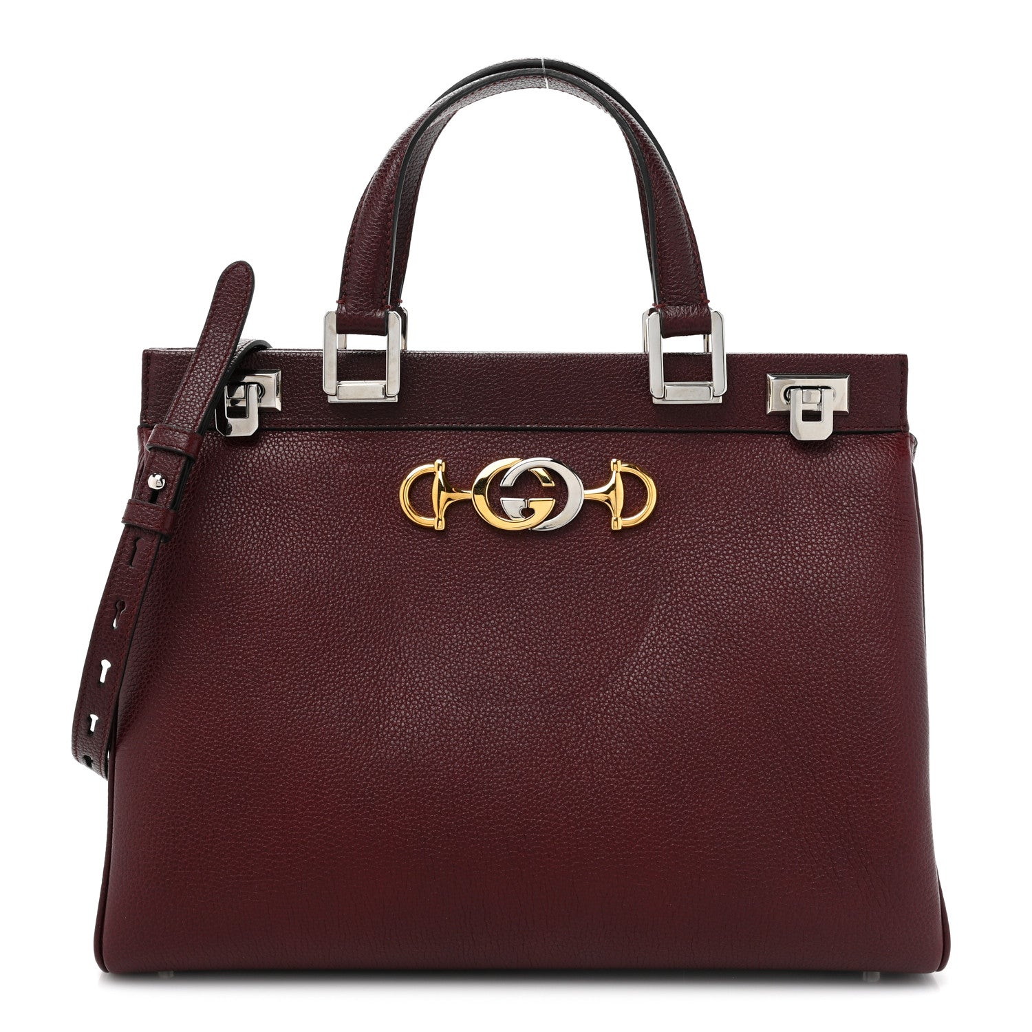 Gucci Grainy Calfskin Medium Zumi Top Handle Bag Vintage Bordeaux 1 of 11