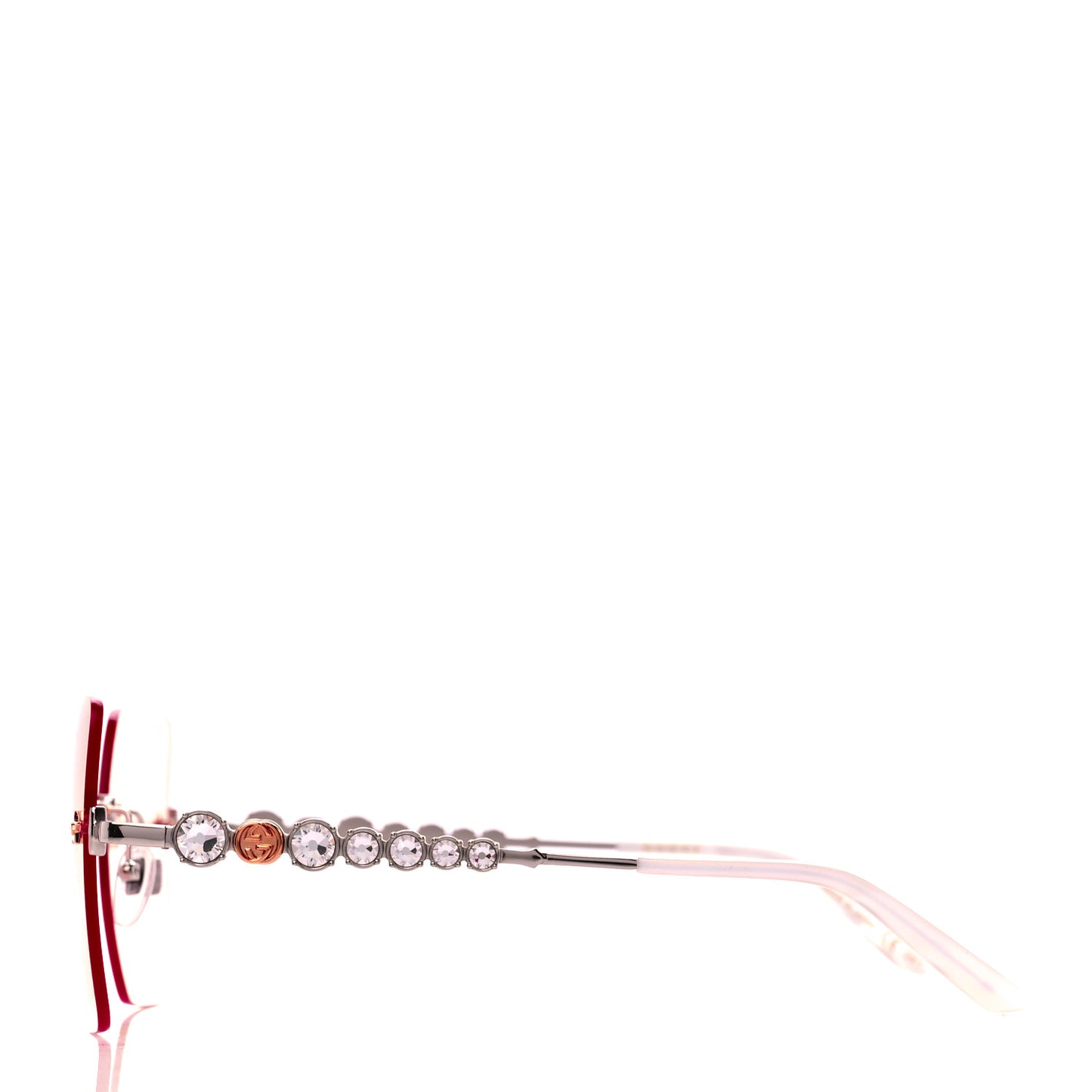 Crystal Metal Sunglasses GG0644S Gold Silver