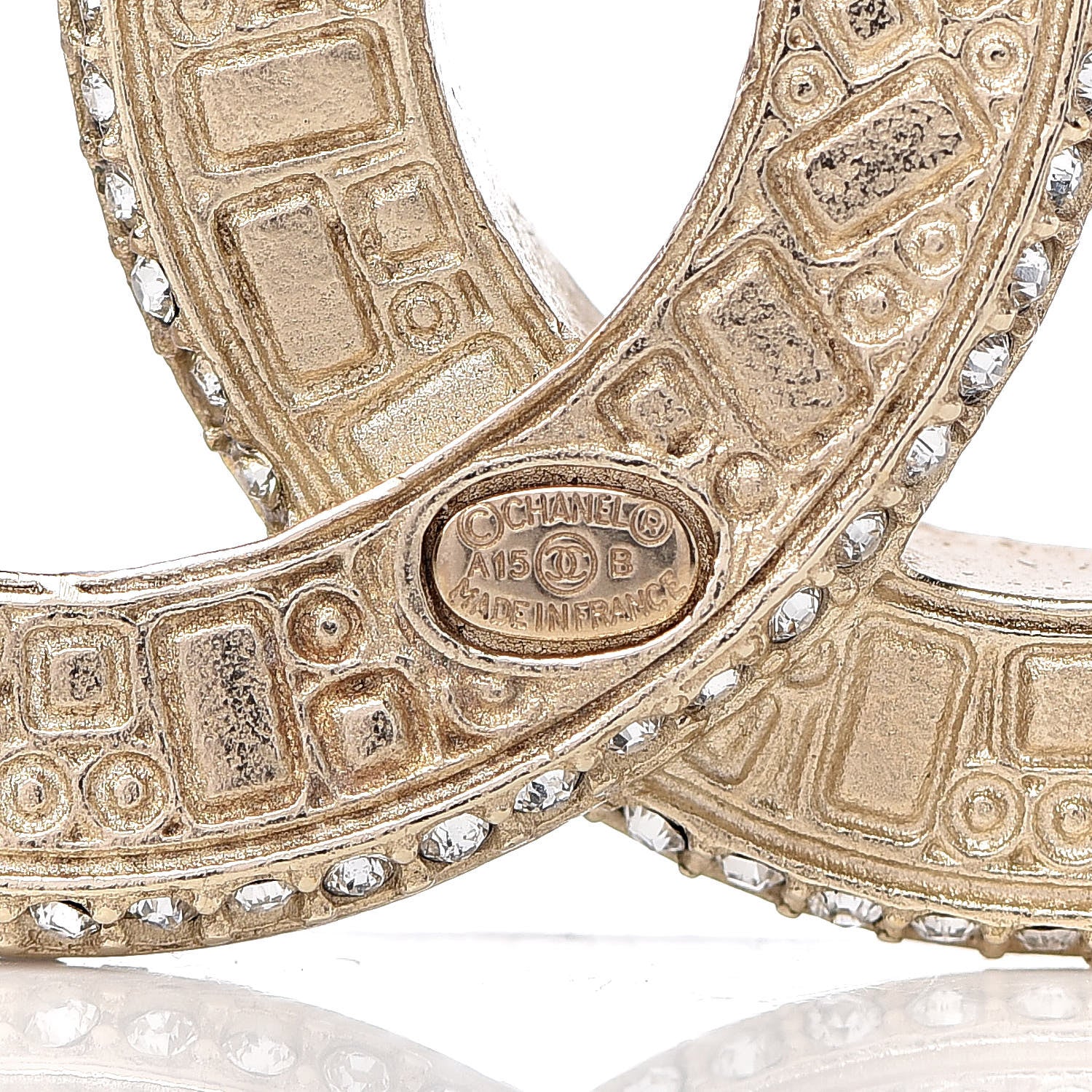 Chanel Baguette Crystal CC Brooch Gold Black 4 of 5