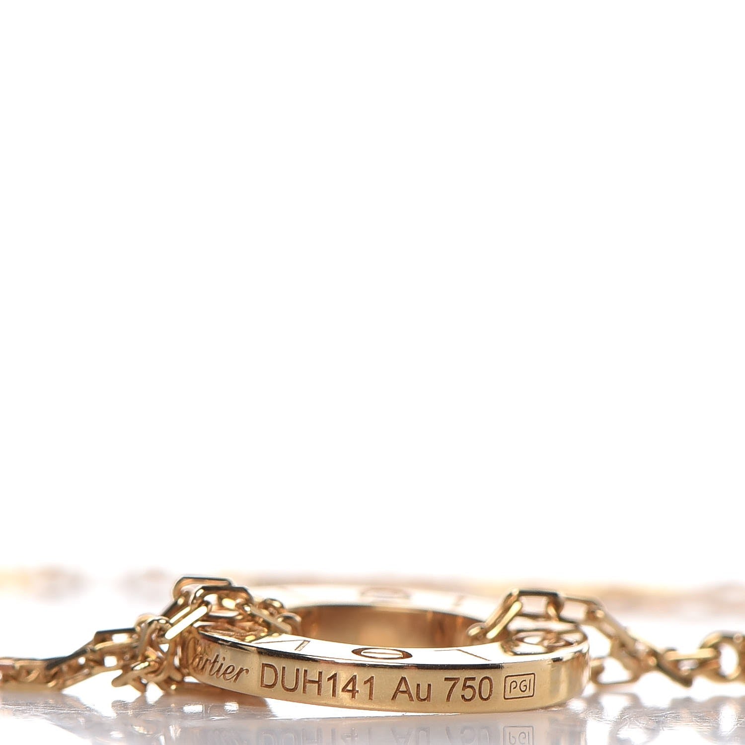 Cartier 18K Yellow Gold 2 Diamond LOVE Necklace 5 of 8