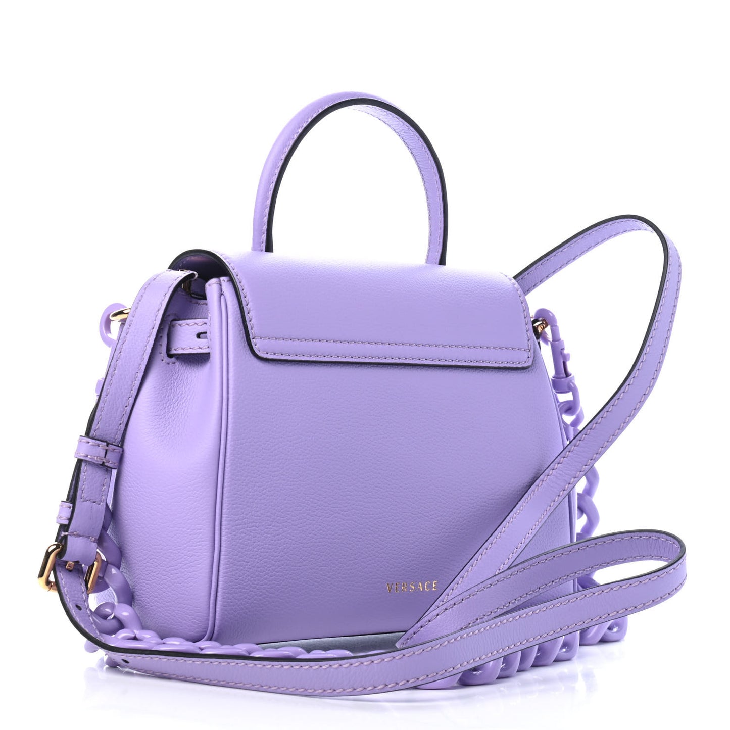 Calfskin Medusa Small Top Handle Handbag Lilac