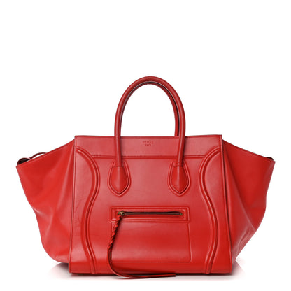 Celine Supple Calfskin Medium Phantom Luggage Vermillion 1 of 12