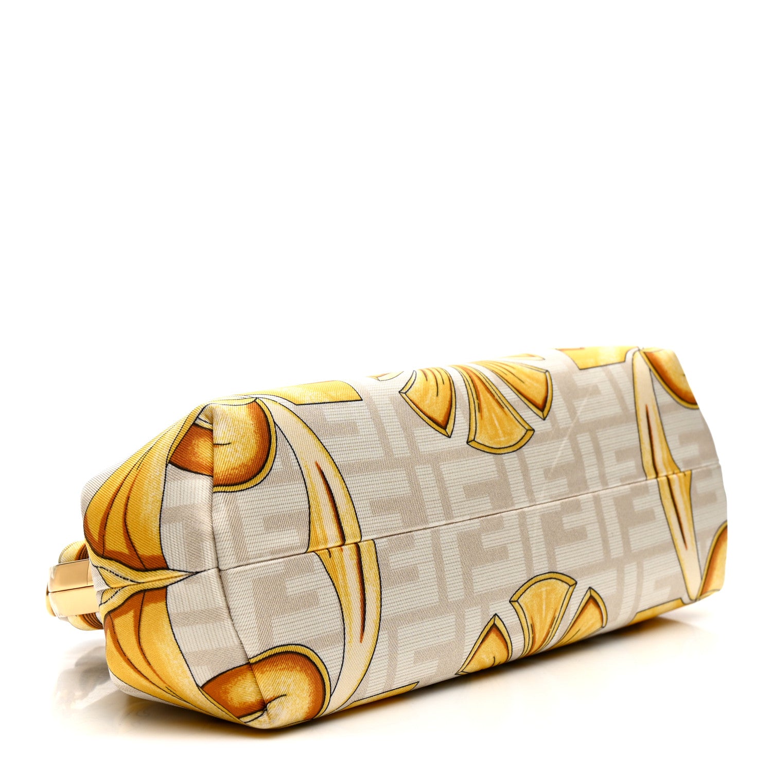 Fendi X VERSACE Silk Calfskin Fendace FF Baroque Print Medium Fendi First White Gold 4 of 11
