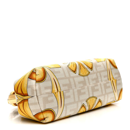 Fendi X VERSACE Silk Calfskin Fendace FF Baroque Print Medium Fendi First White Gold 4 of 11