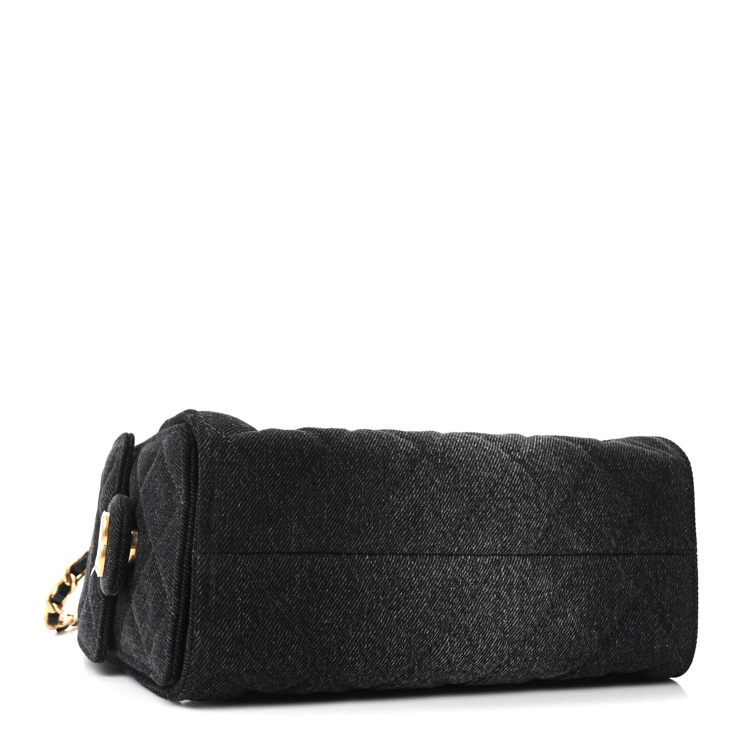 Washed Denim Quilted Mini Chanel 25 Handbag Black