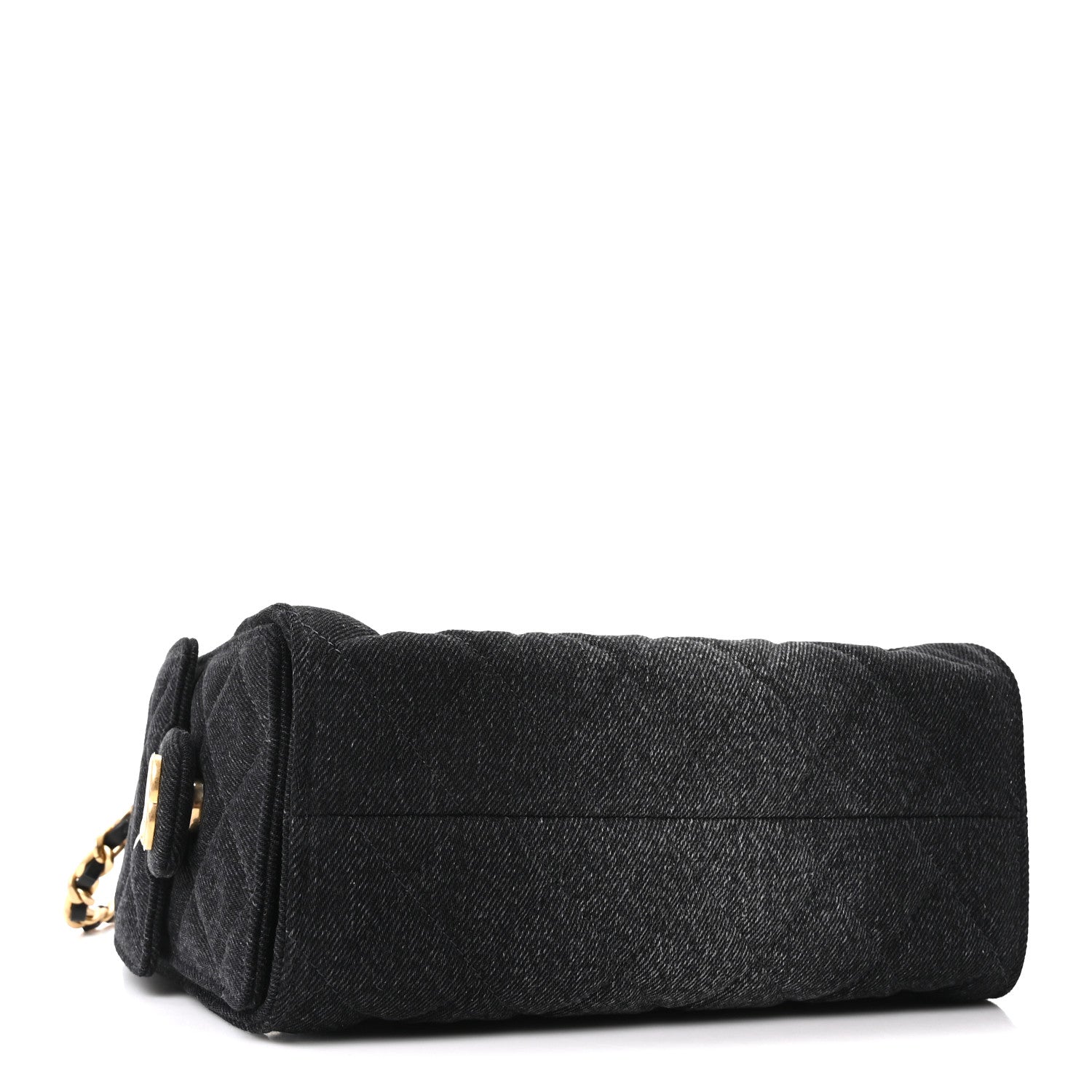 Chanel Washed Denim Quilted Mini Chanel 25 Handbag Black 4 of 11