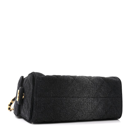 Chanel Washed Denim Quilted Mini Chanel 25 Handbag Black 4 of 11