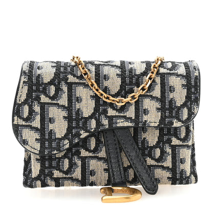 Christian Dior Oblique Nano Saddle Chain Pouch Blue 1 of 11