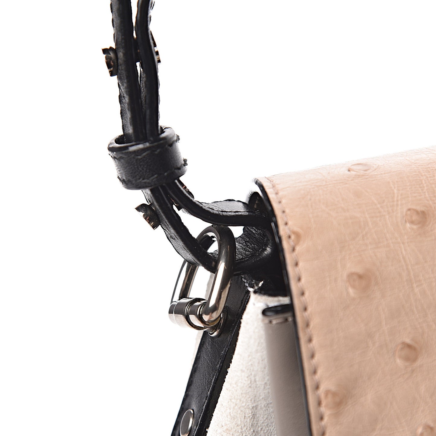 Ostrich Calfskin Suede PS Elliot Ciclo Pulver Ivory Black
