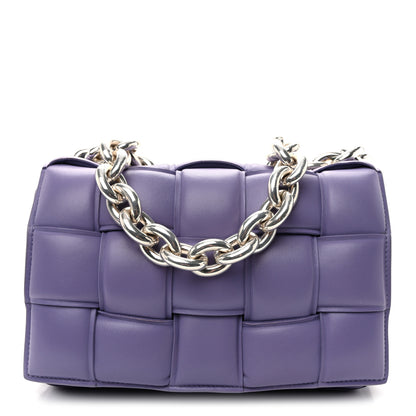 Bottega Veneta Lambskin Maxi Intreccio Padded Chain Cassette Crossbody Bag Lavender 1 of 9