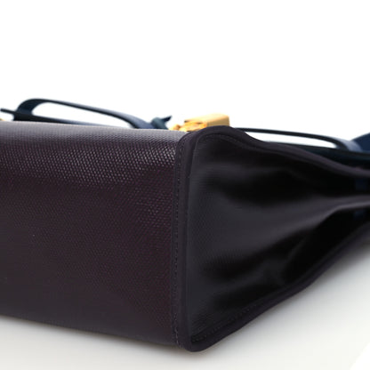 Hermes Toile H Berline Vache Hunter Herbag Zip PM 31 Cassis Ecru Black Bleu Saphir 11 of 14