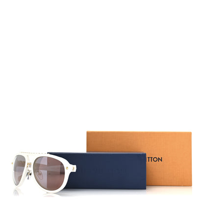 Louis Vuitton Acetate Aviator Serpico Studded Sunglasses Z2358W White 9 of 9